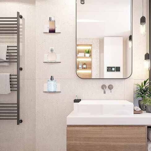 Acrylic Wall Shelves for Storage,Floating Shelf,Acrylic Display Shelves,Ledges for Pop Figures,Plant,Picture Photo for Bedroom Decor Living Room in Kuwait