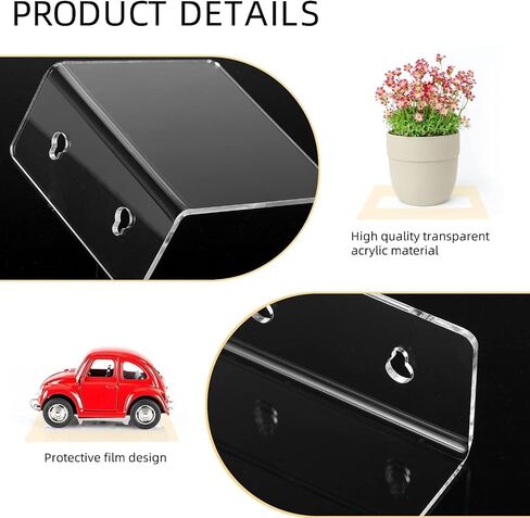 Acrylic Wall Shelves for Storage,Floating Shelf,Acrylic Display Shelves,Ledges for Pop Figures,Plant,Picture Photo for Bedroom Decor Living Room in Kuwait