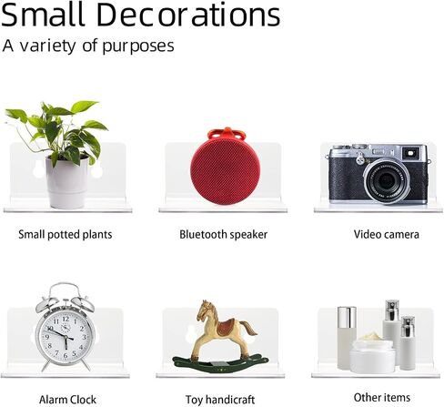Acrylic Wall Shelves for Storage,Floating Shelf,Acrylic Display Shelves,Ledges for Pop Figures,Plant,Picture Photo for Bedroom Decor Living Room in Kuwait