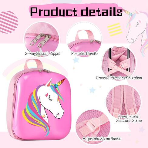 Sanwuta 4 PCS Kids Luggage مجموعة حقيبة سفر على ظهره مع عجلات مع عجلات وسادة الأطفال هدية للفتيات الفتيات (17 بوصة ، نمط ذيل حورية البحر ، الأرجواني الأزرق) in Kuwait