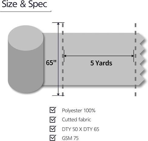 100% Polyester Fabric precut - 65" (White) for Sublimation Blanks | 75 GSM | Transfer Prints to Fabric | Digital Printed | Goose Bedding Cover (2 Yard pre Cut) in Saudi Arabia