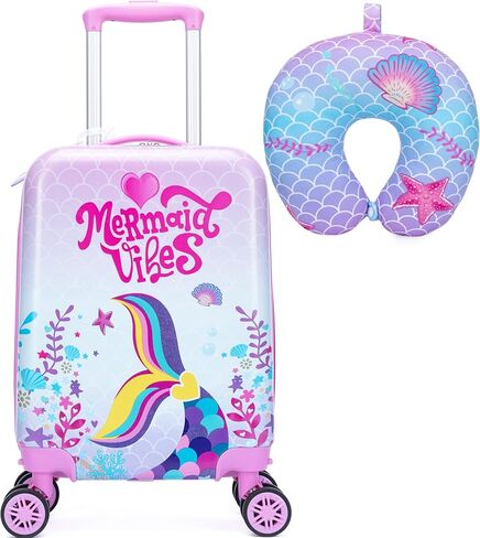 Kid’s Luggage Set 2 Piece Suitcase Set 16’’ Hardside Luggage with Spinner Wheels Girls Boys Carry on Toddler Luggage Travel Rolling Luggage Carry on Luggage Airline Approved Basketball in Kuwait