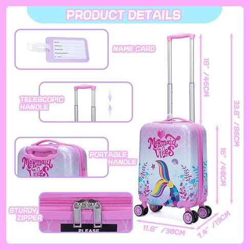 Kid’s Luggage Set 2 Piece Suitcase Set 16’’ Hardside Luggage with Spinner Wheels Girls Boys Carry on Toddler Luggage Travel Rolling Luggage Carry on Luggage Airline Approved Basketball in Kuwait