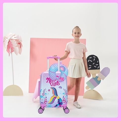 Kid’s Luggage Set 2 Piece Suitcase Set 16’’ Hardside Luggage with Spinner Wheels Girls Boys Carry on Toddler Luggage Travel Rolling Luggage Carry on Luggage Airline Approved Basketball in Kuwait