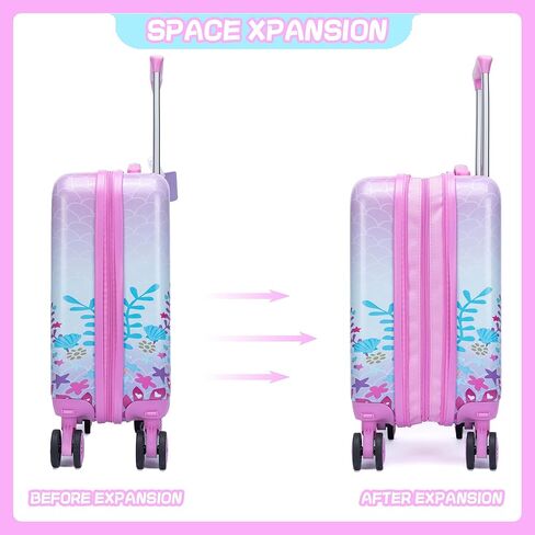 Kid’s Luggage Set 2 Piece Suitcase Set 16’’ Hardside Luggage with Spinner Wheels Girls Boys Carry on Toddler Luggage Travel Rolling Luggage Carry on Luggage Airline Approved Basketball in Kuwait