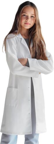 Unisex Lab Coat for Kids, Durable Fabric, Multiple Pockets, Safety Snap Closing, Size Range Age 6-14 Years in Saudi Arabia