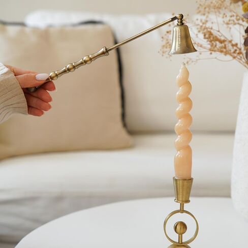 Luxury Candle Snuffer Accessory - Brass Design - Safely Extinguish Candle Flames - Home Decor and Gift for Candle Lover (Silver) in Kuwait