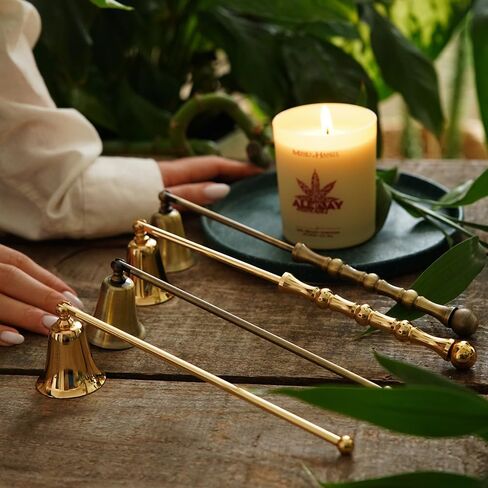 Luxury Candle Snuffer Accessory - Brass Design - Safely Extinguish Candle Flames - Home Decor and Gift for Candle Lover (Silver) in Kuwait