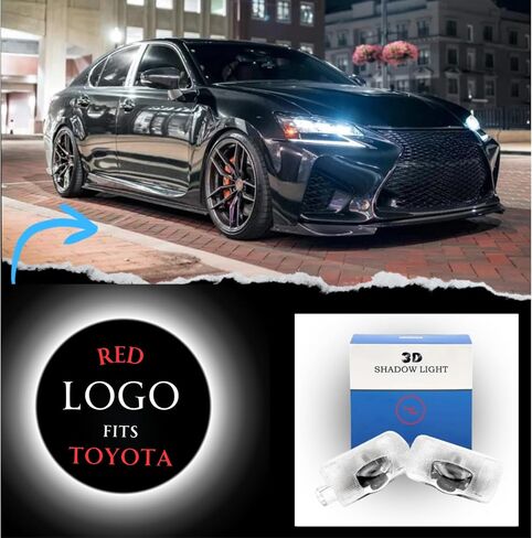 LED باب السيارة ضوء شعار العارض ترحيب ضوء لافت للانتباه لتويوتا هايلاندر 4 عداء أفالون كامري كورولا لاند كروزر بريوس سيكويا سيينا تندرا فينزا الملحقات. in Kuwait