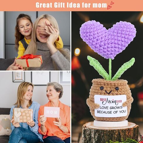 Gifts for Mom Mothers Day Birthday Funny Gift Handmade Crochet Unique Presents for Mama Stuffers Daughter Son Positive Cute Love Mom in Kuwait