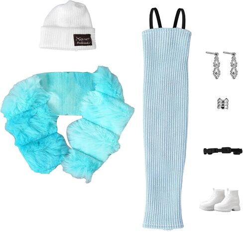 Doll Clothes, 5 Sets Outfits Winter Dresses Pants Windbreaker Hat for 11.5 inch Dolls Accessories Random Style (C) in Saudi Arabia