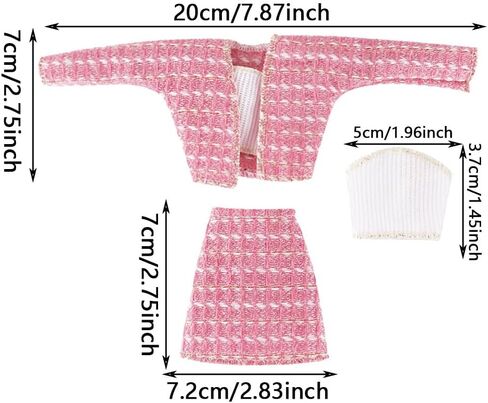 Doll Clothes, 5 Sets Outfits Winter Dresses Pants Windbreaker Hat for 11.5 inch Dolls Accessories Random Style (C) in Saudi Arabia