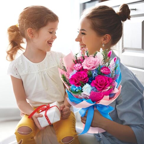 باقة الزهور المحفوظة ، الأزهار إلى الأبد ، هدايا أعياد الميلاد للنساء ، الأم ، الزوجة ، زهور عيد الأم للأم (الوردي الساخن) in Kuwait