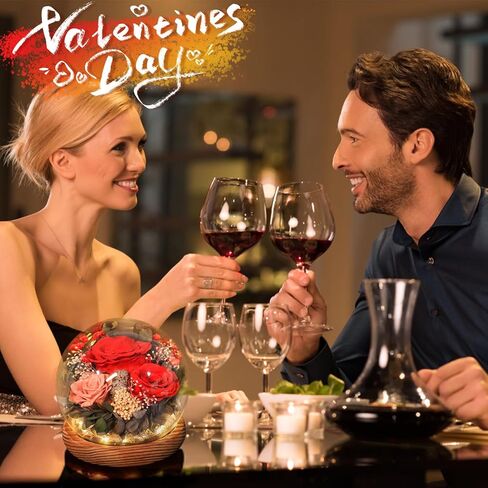 Mothers Day Birthday Gifts for Mom Women Preserved Flowers in Glass Dome Forever Fresh Flowers for Delivery Prime Long-Lasting Eternal Roses Gifts for Grandma Sister Daughter Wife Her Purple in Kuwait