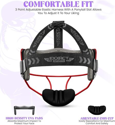Exxact Sports Softball Face Mask Girls Youth & Adult, Protective Lightweight Fielders Mask Softball Youth for Enhanced Performance in Kuwait