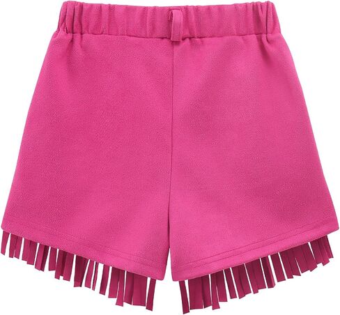 Noomelfish Kids Faux Suede Fringe Shorts Tassel Cowgirl Outfits with Pockets (5-12 Years) in Kuwait