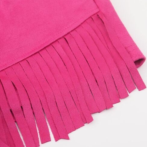 Noomelfish Kids Faux Suede Fringe Shorts Tassel Cowgirl Outfits with Pockets (5-12 Years) in Kuwait