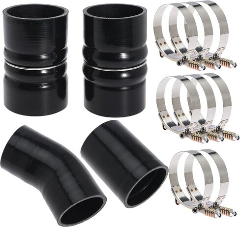 Turbo Intercooler Boots Clamps Kit 6.0 Turbo Intercooler Pipe Boot Kit For Ford F250 F350 6.0L Powerstroke Diesel 2003-2007 with T Bolt Clamp Red in Kuwait