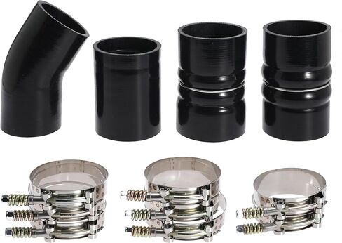 Turbo Intercooler Boots Clamps Kit 6.0 Turbo Intercooler Pipe Boot Kit For Ford F250 F350 6.0L Powerstroke Diesel 2003-2007 with T Bolt Clamp Red in Kuwait