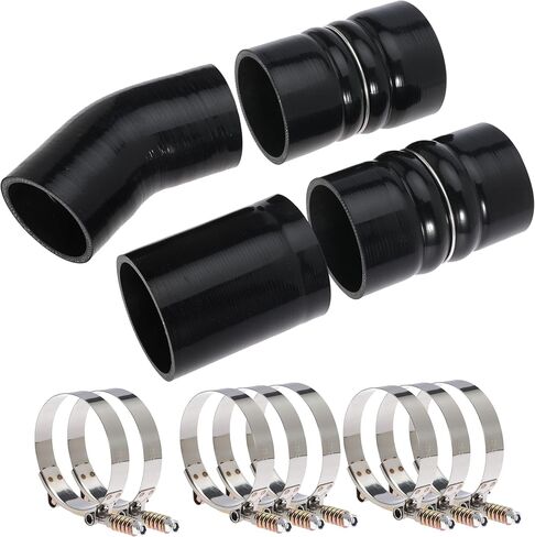 Turbo Intercooler Boots Clamps Kit 6.0 Turbo Intercooler Pipe Boot Kit For Ford F250 F350 6.0L Powerstroke Diesel 2003-2007 with T Bolt Clamp Red in Kuwait