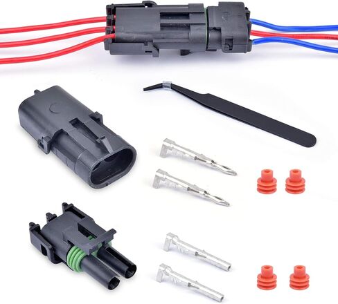 VIGRUE Waterproof Automotive Electrical Wire Connector, 1/2/3/4/6 Pin Male and Female Plug Kit, 301Pcs 20 Kit 18-14 AWG Pin Connectors in Kuwait