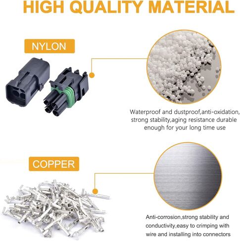 VIGRUE Waterproof Automotive Electrical Wire Connector, 1/2/3/4/6 Pin Male and Female Plug Kit, 301Pcs 20 Kit 18-14 AWG Pin Connectors in Kuwait