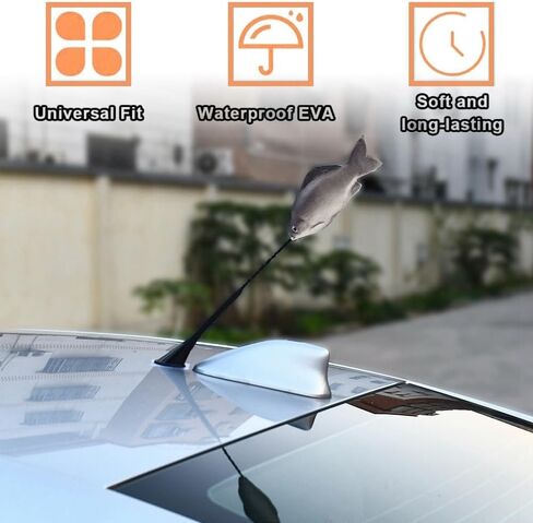 Blueshyhall Car Antenna Topper Funny Fish Aerial Exterior Decoration Auto Accessory Decor for Vehicles SUV Trunk in Kuwait