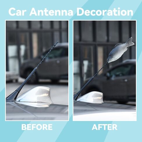 Blueshyhall Car Antenna Topper Funny Fish Aerial Exterior Decoration Auto Accessory Decor for Vehicles SUV Trunk in Kuwait