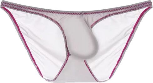 Men's Semi Transparent Ice Silk Triangle Pants Low Waisted Sexy Bikini Large Pouch Underwear in Kuwait