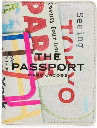 Marc Jacobs Women's The Tourist Leather Passport Case, White Multi, One Size in Saudi Arabia