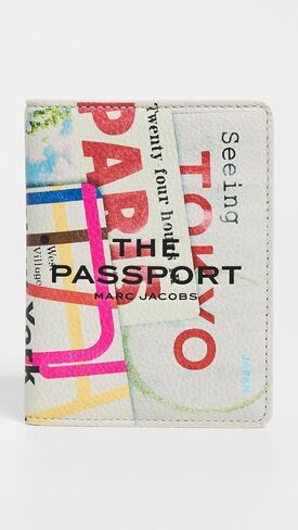 Marc Jacobs Women's The Tourist Leather Passport Case, White Multi, One Size in Saudi Arabia