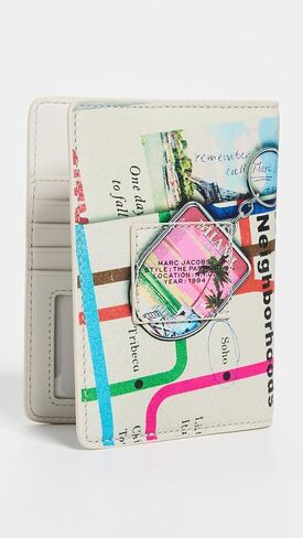 Marc Jacobs Women's The Tourist Leather Passport Case, White Multi, One Size in Saudi Arabia