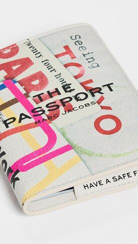 Marc Jacobs Women's The Tourist Leather Passport Case, White Multi, One Size in Saudi Arabia