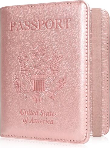 ACdream RFID Blocking Passport Holder Travel Wallet - Premium PU Leather Cover Passport Book with Card Holder, Pen Slot, Keep Organization, and Travel Essentials for Women and Men in Saudi Arabia