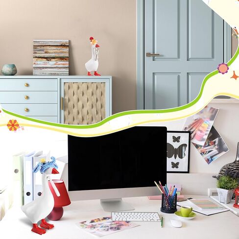 Geyoga 6 Pcs Mini Knitted Hats 7 Inch Goose Outfits Hat with Adjustable Strap Mini Porch Goose Headwear for Statue Key Holder in Kuwait