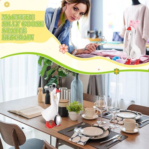 Geyoga 6 Pcs Mini Knitted Hats 7 Inch Goose Outfits Hat with Adjustable Strap Mini Porch Goose Headwear for Statue Key Holder in Kuwait