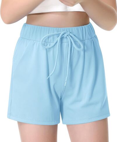 RISSCAN Short for Girl Athletic Running Teen Girls with Side Pocket Workout Quick Dry Comfy Casual Active Sports Girls Shorts in Saudi Arabia