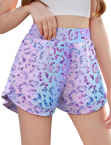 Zaclotre Girls Athletic Shorts with Pockets Crossover Triple Layered 2 in 1 Kids Sport Cheer Workout Running Shorts in Saudi Arabia