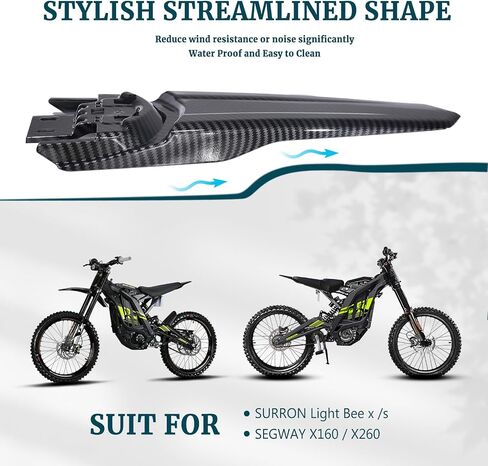 الحاجز الخلفي الممتد المعدل ، حارس الطين الخلفي الطويل لسلسلة Light Bee X/S و Segway X160/X260 ، إكسسوارات Sur-Rron ذات الذيل الأطول ، وأجزاء ألياف الكربون المقلدة (نقل المياه ، لامعة) in Kuwait