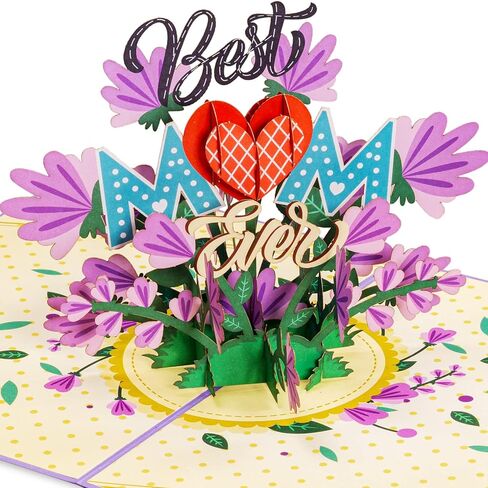 Paper Love 3D Love You Mom Pop Up Mothers Card ، لأمي ، زوجة ، كل مناسبة - غطاء 5 "× 7" - يشمل الظرف وعلامة الملاحظة in Kuwait