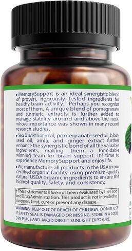 ملحق دعم مزاج مزاجية مزاجية ، Superfood Organic Organic من الولايات المتحدة الأمريكية للتخفيف من الإجهاد ، العقل الهادئ والجسم مع نبتة Rhodiola Ashwagandha Valerian وأكثر من 60 CT in Kuwait