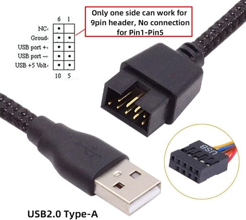 USB 2.0 9pin 10pin Header 1 to 4 Female Splitter Extension Cable HUB with IDE 5V Power Connector Adapter Port Multilier in Kuwait