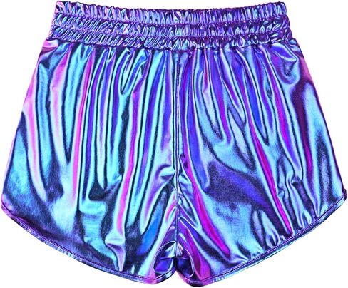 Mirawise Women's Metallic Shorts Summer Yoga Hot Shiny Sparkly Outfit Short Pants with Sunglasses in Saudi Arabia
