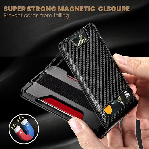 AirTag Wallet for Men, RFID Blocking Slim Mens Wallet with Money Clip, Minimalist Credit Card Holder for Apple Air Tag, Pop Up Card,9-11Cards Capacity | ID Window | Cash Slot | Gift Box（Black） in Kuwait