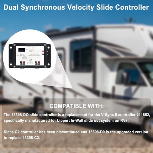 13398-DO وحدة تحكم شريحة متزامنة مزدوجة متزامنة استبدال لوحدة التحكم V-Sync II ، متوافقة مع شريحة Lippert داخل الجدار على RV ، مكون المطابقة-211852 ، التجميع ل 13398 Controlers إصدار in Kuwait