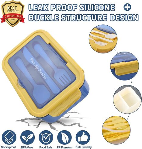 Bento Lunch Box for Kids, Lunch Box Leak-proof for Girls Boys Adults Teens School, Lunch Containers Durable with Lunch Bag, Cup, Spoon, Forks, Dishcloth (Pink Set) in Saudi Arabia