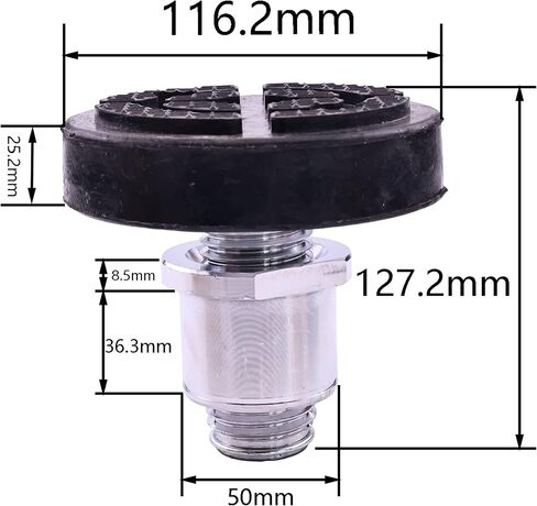 50mm Auto Car Lift Telescopic Round Tray Rubber Pads Peg Screw-up Pads Car Lift Rubber Tray in Kuwait