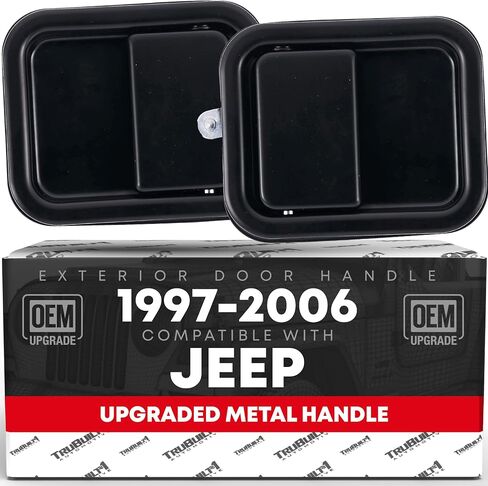 مجموعة مقبض الباب الخارجي ، السائق الأمامي + مقبض باب الركاب - متوافق مع 1997-2006 Jeep Wrangler ، نوع الباب الكامل - الأسود ، المعدن ، 55176382ae ، 55176382ab ، 55176383ae ، 55176383ab ، 79398 ، 79399 in Kuwait