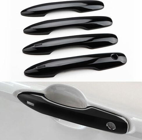 Upgraded Snap-on Door Handle Cover Compatible for 2018-2023 2024 2025 Toyota Camry Accessories No Adhesive Door Handle Protectors for 2020-2024 2025 Corolla 2020-2025 Venza (Glossy Black) in Saudi Arabia