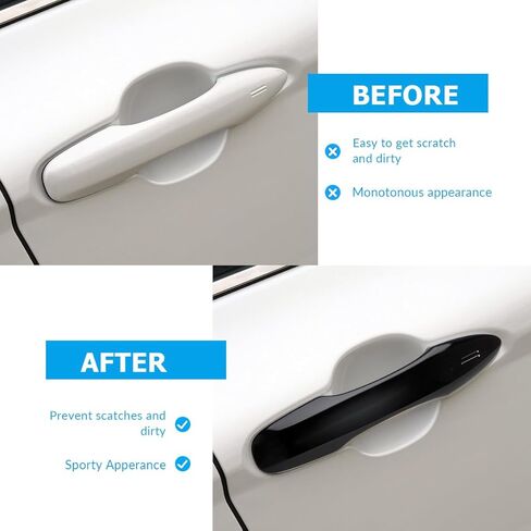 Upgraded Snap-on Door Handle Cover Compatible for 2018-2023 2024 2025 Toyota Camry Accessories No Adhesive Door Handle Protectors for 2020-2024 2025 Corolla 2020-2025 Venza (Glossy Black) in Saudi Arabia